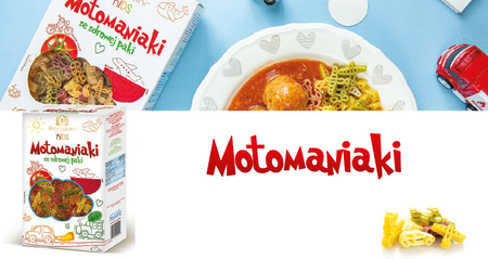 Makaron MOTOMANIAKI dla dzieci warzywny 5 smaków 250g