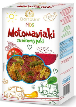 Makaron MOTOMANIAKI dla dzieci warzywny 5 smaków 250g