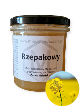 Miód rzepakowy 380g naturalny polski